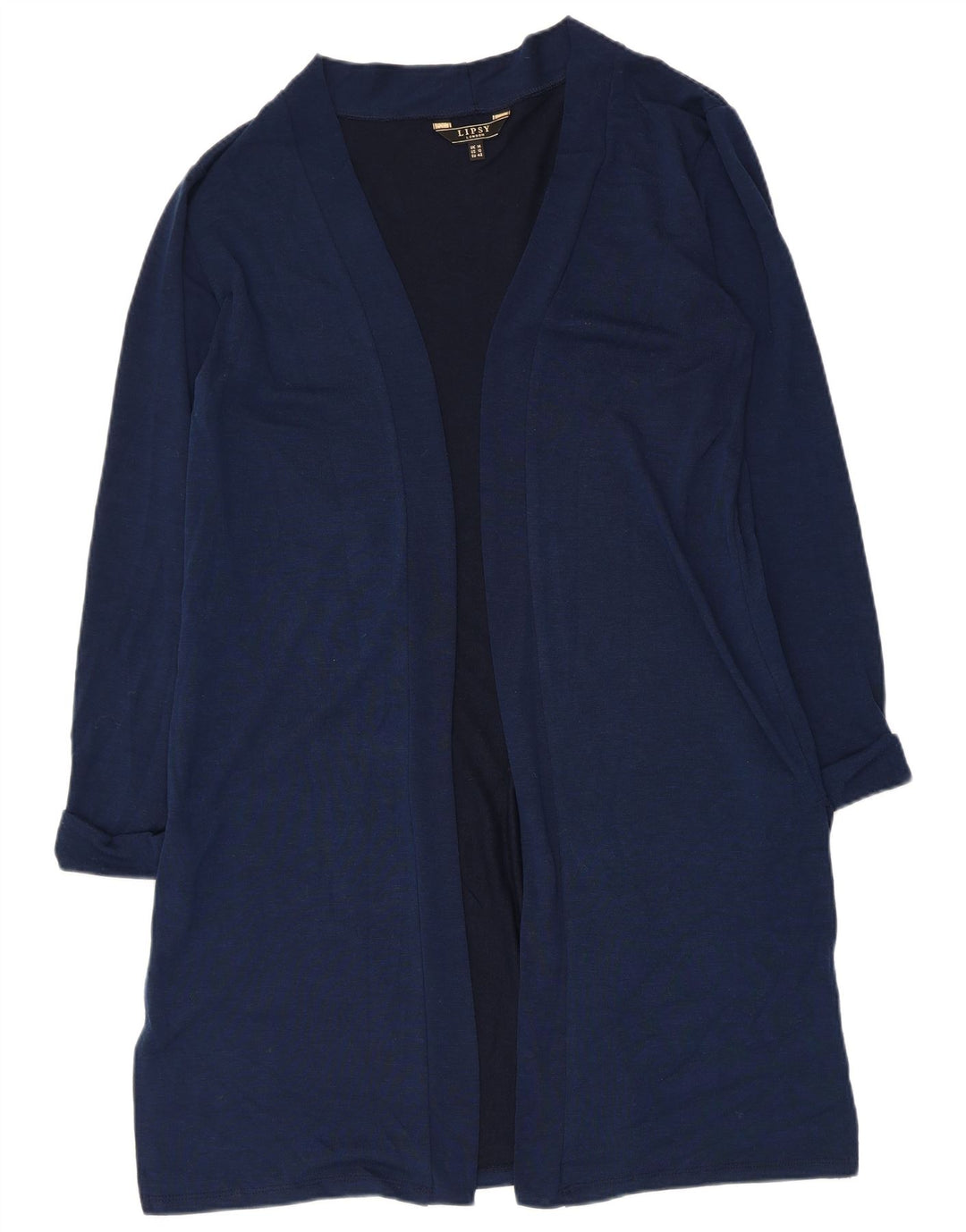 Top cardigan lungo da donna Lipsy UK 14 grande poliestere blu navy