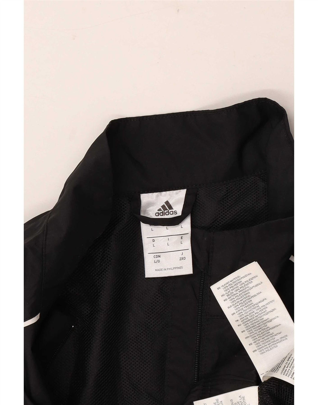Adidas Clima Proof Graphic Zip Neck Pullover Tuta da ginnastica Top Large Nera