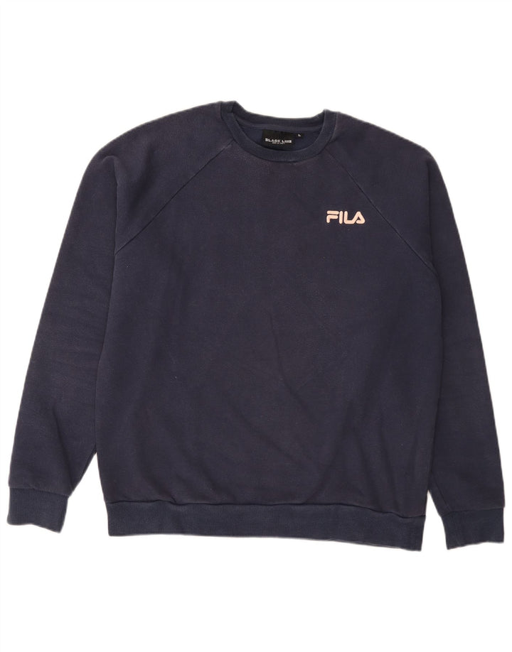 Felpa da uomo Fila Maglione grande in cotone blu navy