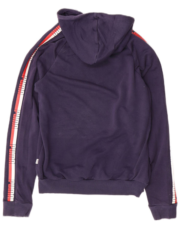 Felpa con cappuccio grafica da donna Puma UK 10 Small in cotone color block blu navy