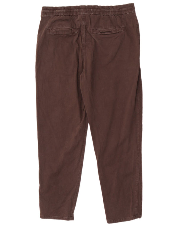 Pantaloni chino affusolati da uomo Zara grandi W32 L27 in cotone marrone