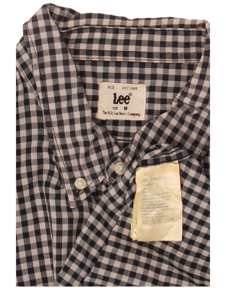 Camicia da uomo Lee in cotone a quadretti nero medio