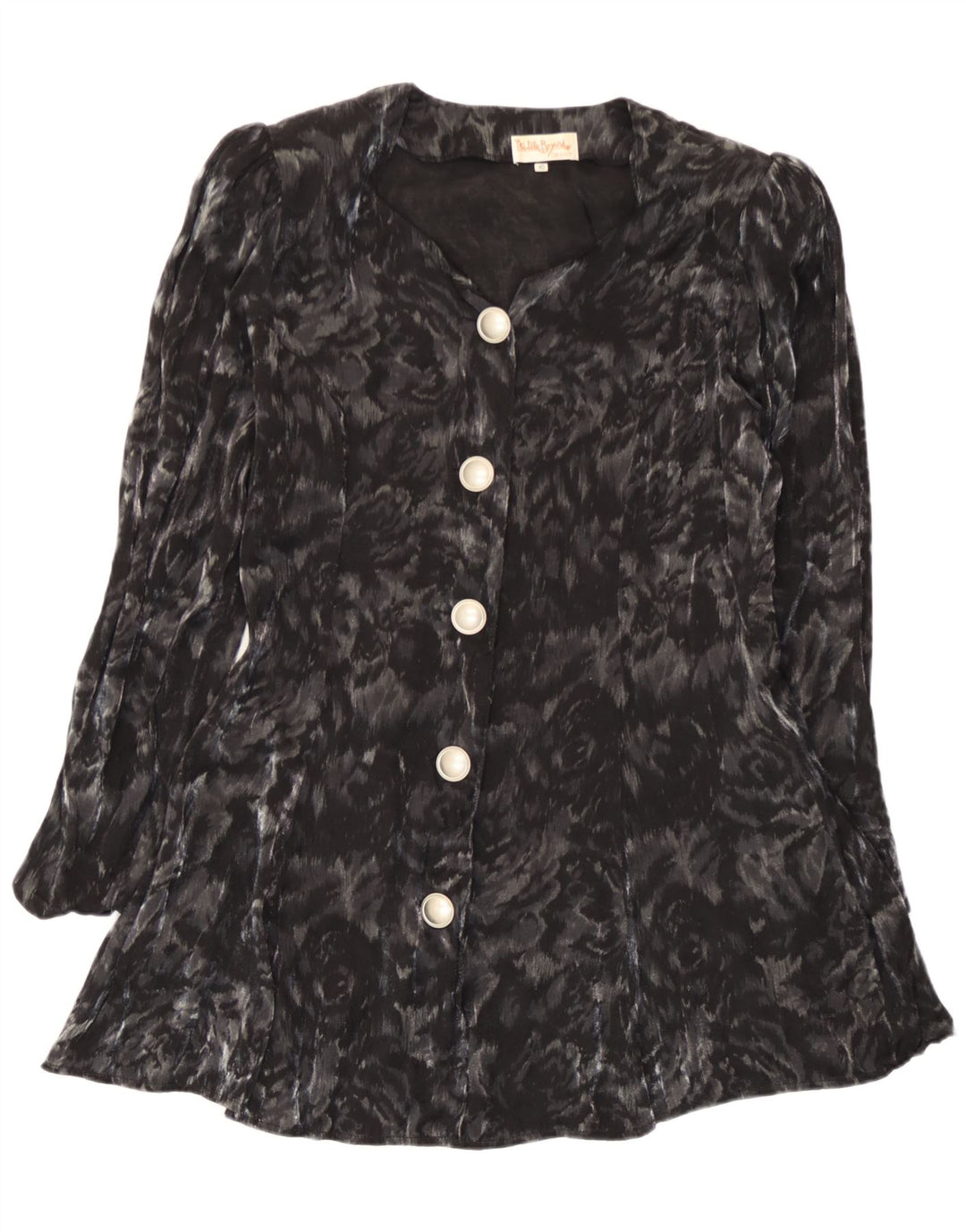 Camicetta a camicia lunga da donna Michele Boyard EU 40 Medium Black Floral