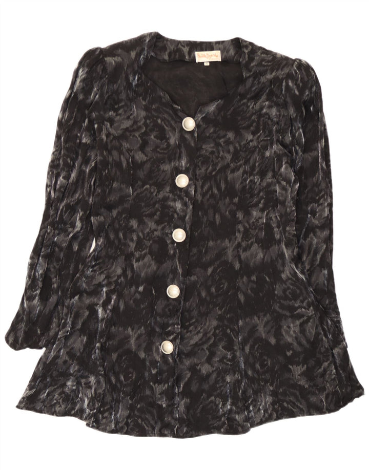 Camicetta a camicia lunga da donna Michele Boyard EU 40 Medium Black Floral