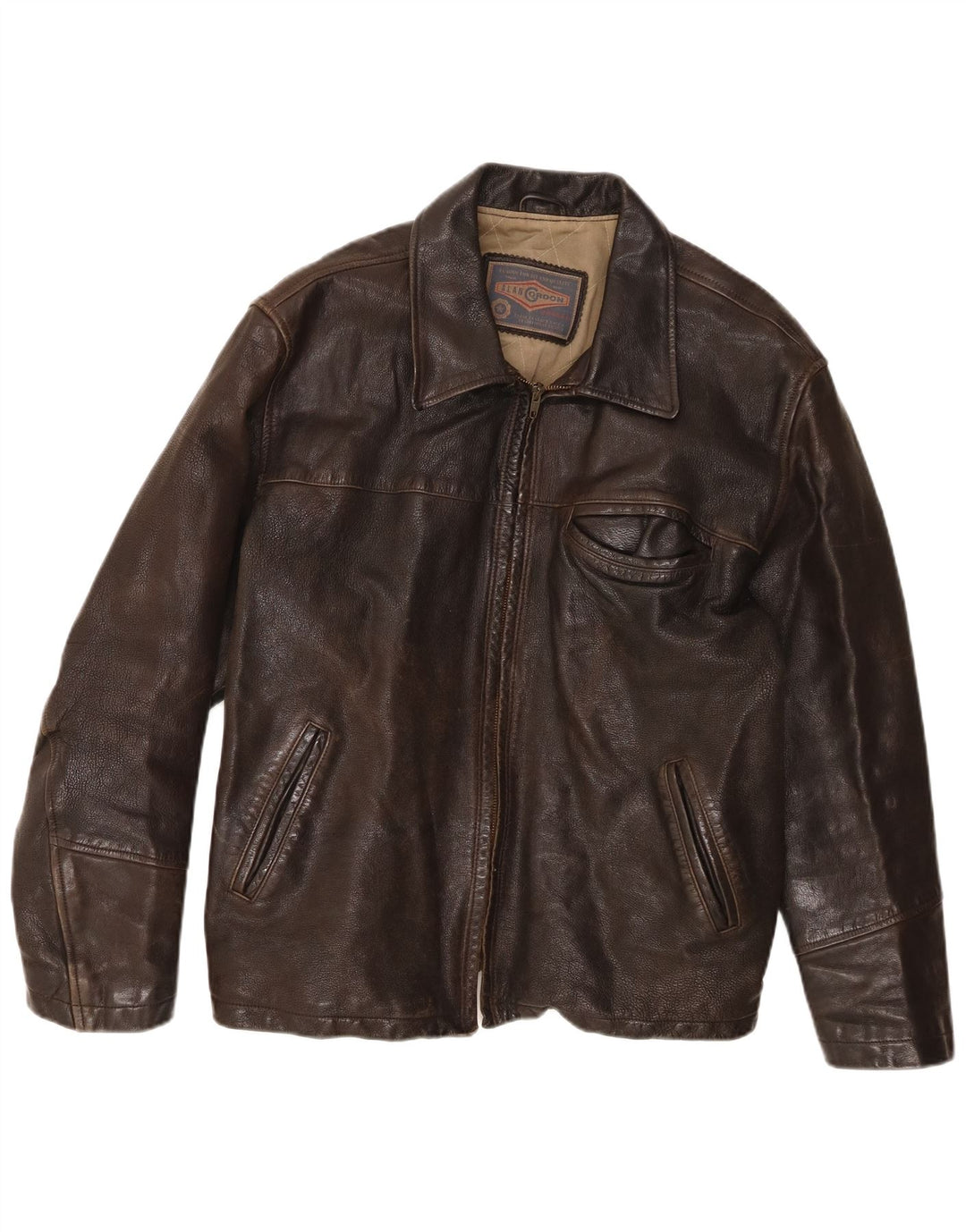 Giacca in pelle da uomo Alan Gordon UK 44 2XL Pelle marrone
