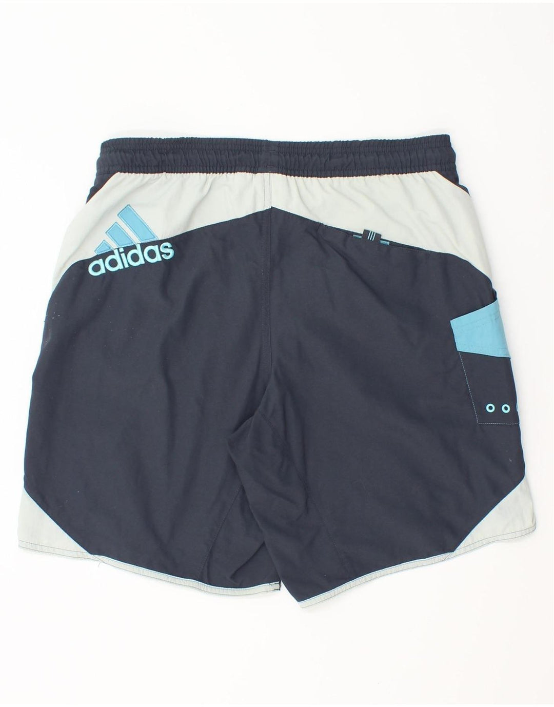 Pantaloncini da bagno da uomo Adidas Small blu navy color block in poliammide