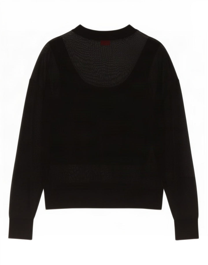 Top da donna a maniche lunghe Hugo Boss UK 14 medio nero