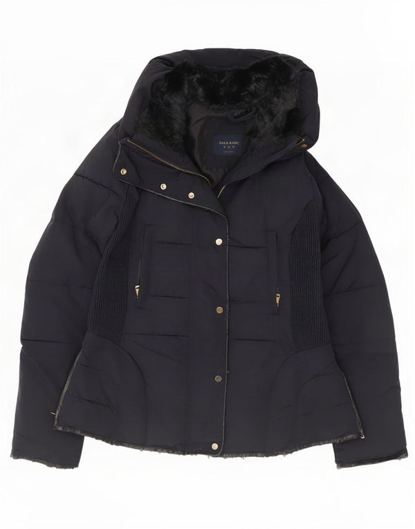 Giacca imbottita con cappuccio da donna Zara UK 16 grande blu navy