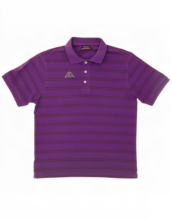 Kappa Mens Polo Shirt XL Purple Striped