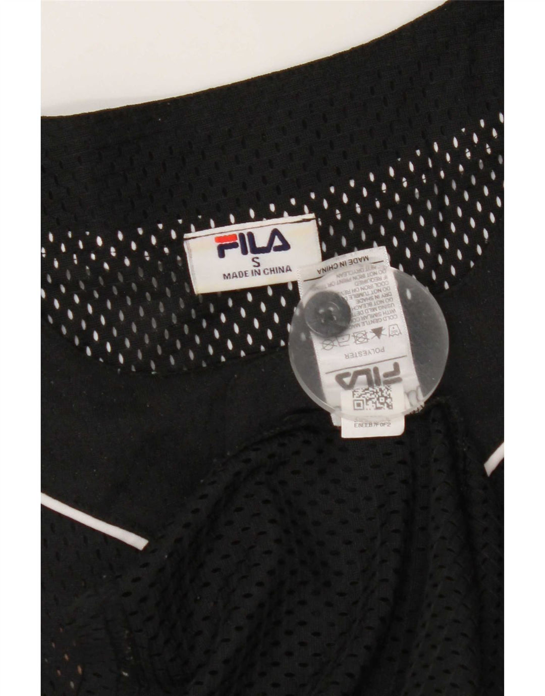 Maglia grafica da uomo Fila Top piccola in poliestere color block nero