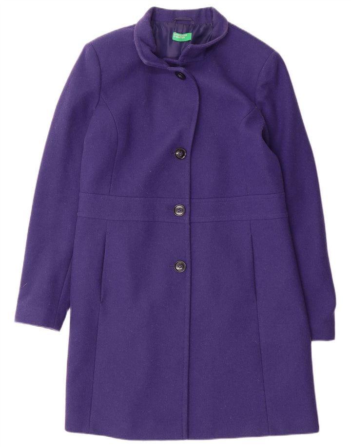 Cappotto da donna Benetton UK 14 Large Viola Lana