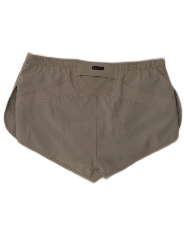Pantaloncini sportivi Nike Dri Fit da donna UK 10 piccoli poliestere grigio