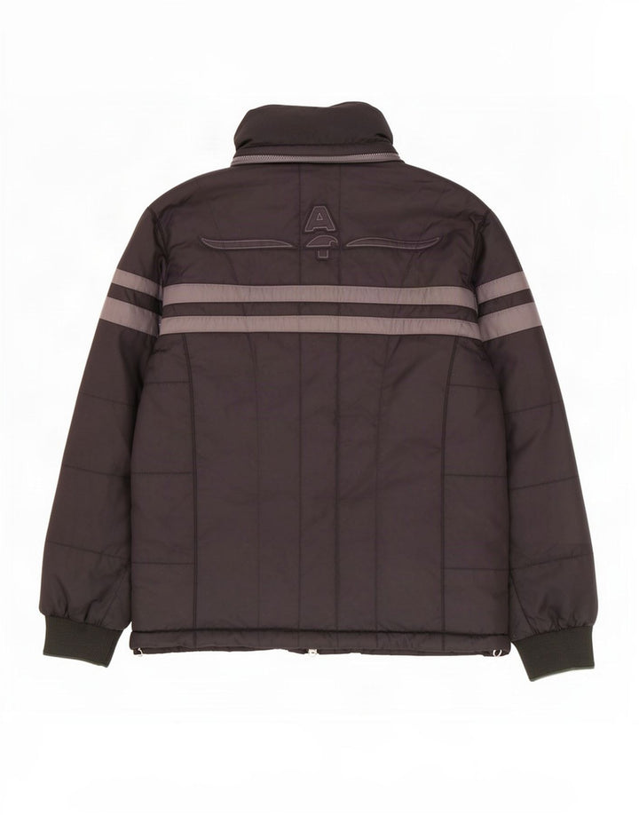 Giacca imbottita da uomo Armani Jeans IT 50 Large in poliestere a righe nere