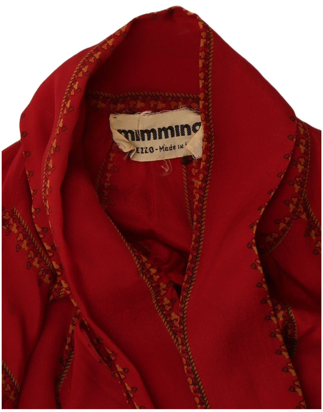 MIMMINA Camicetta da donna a maniche lunghe con allacciatura sul davanti UK 14 Grandi righe rosse
