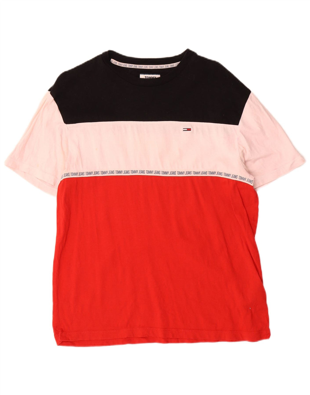 T-shirt grafica da uomo Tommy Hilfiger Top color block medio multicolore