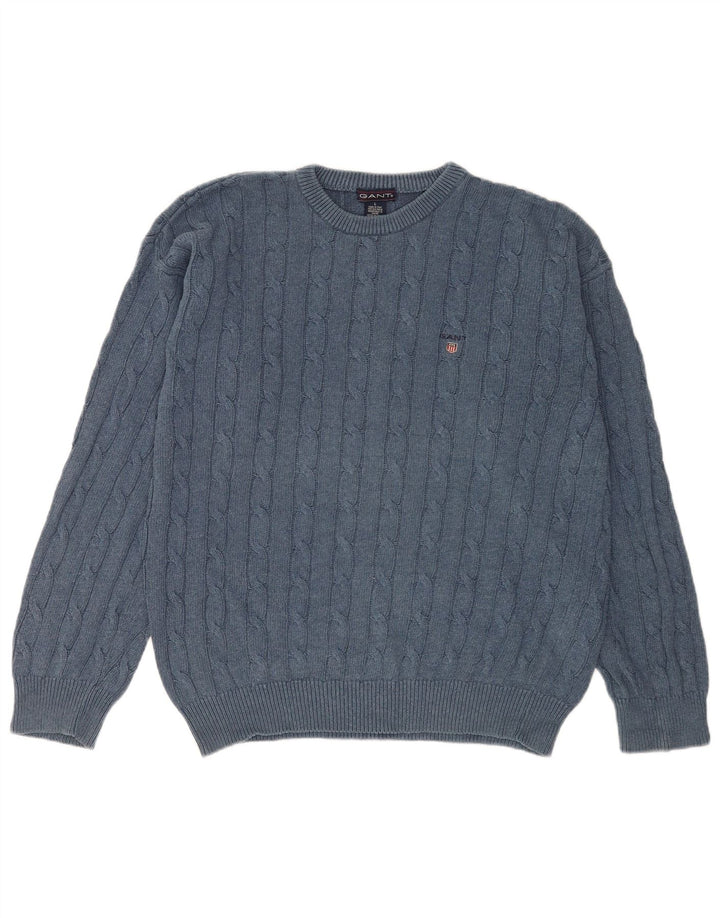 Gant Uomo Maglione Girocollo Maglione Grande Cotone Blu