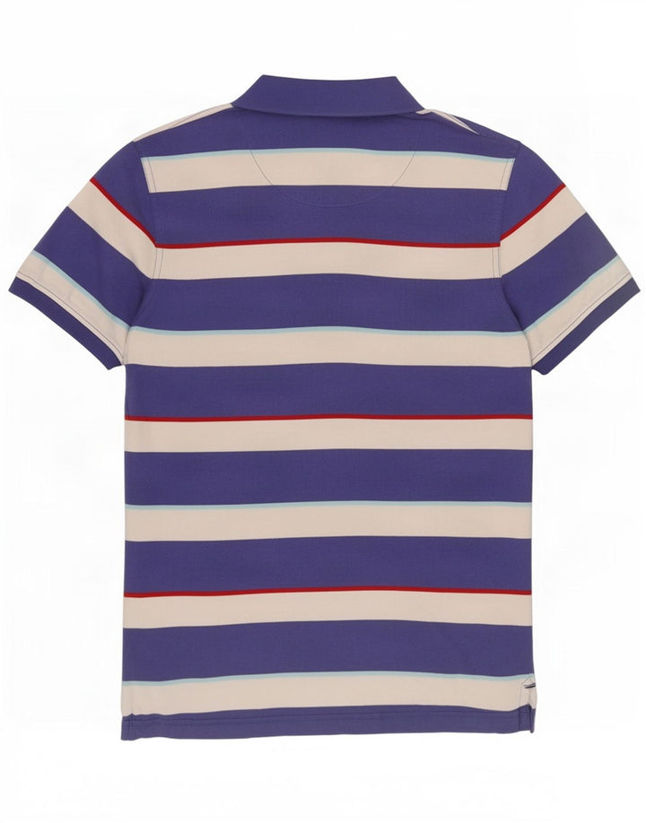 Crew Clothing Polo da uomo in cotone a righe viola medio