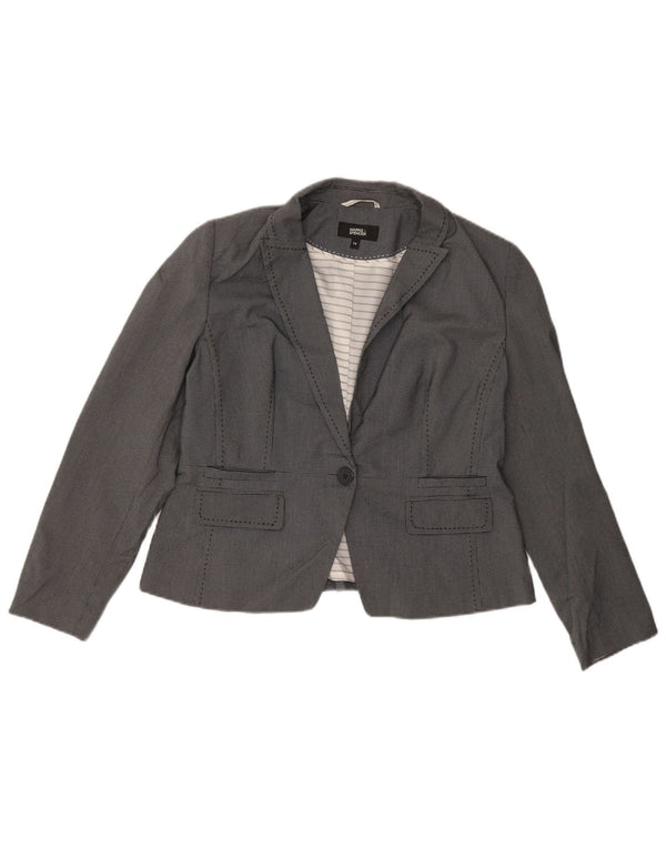 Giacca blazer a 1 bottone Marks & Spencer da donna UK 14 grigio medio a quadri