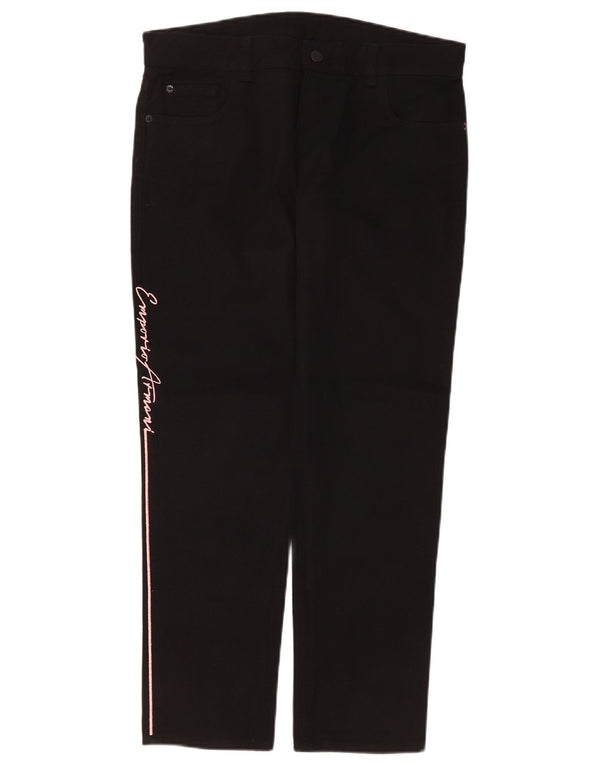 Jeans slim grafici da donna Emporio Armani W29 L28 cotone nero