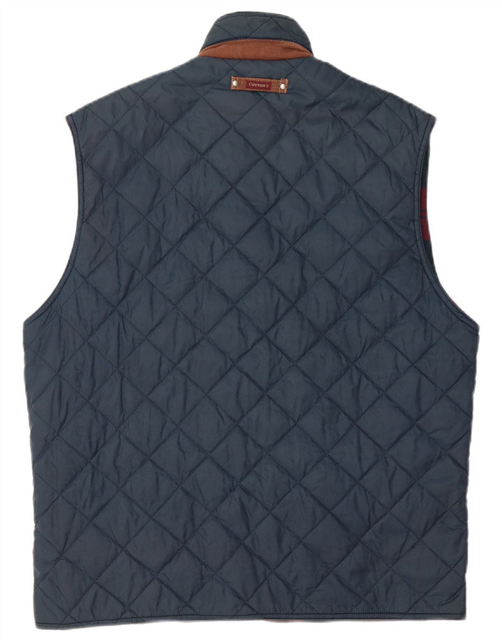 Gilet trapuntato da uomo di Cotton's Industries UK 38 medio blu navy in poliammide