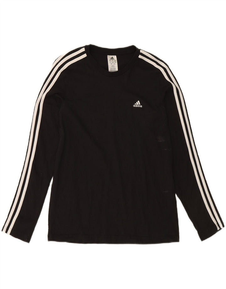 Maglia ADIDAS da donna a maniche lunghe UK 16/18 grande cotone nero