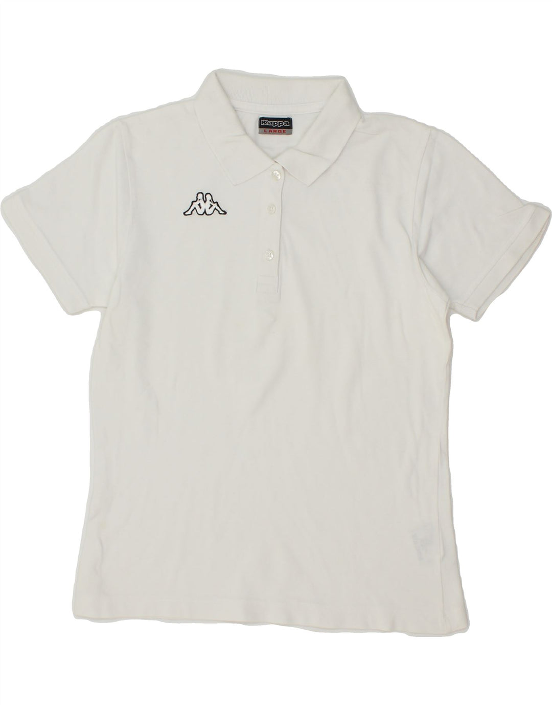 KAPPA Womens Polo Shirt UK 14 Large White Cotton Vintage Kappa and Second-Hand Kappa from Messina Hembry 