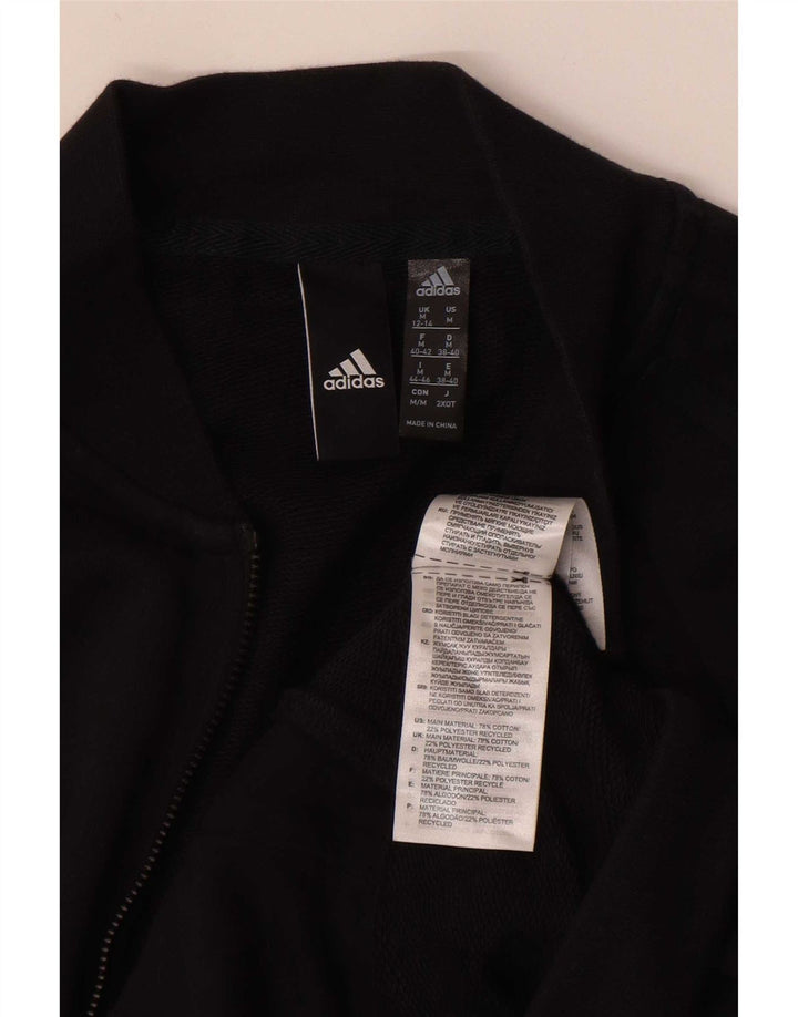 Giacca da ginnastica grafica da donna Adidas UK 12/14 cotone nero medio