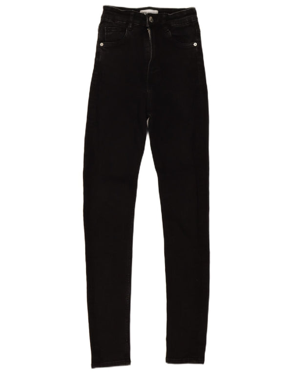 Jeans skinny a vita alta da donna Zara EU 32 2XS W22 L27 Nero