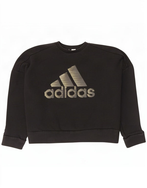 Felpa oversize con grafica da donna Adidas UK 20/22 XL cotone nero