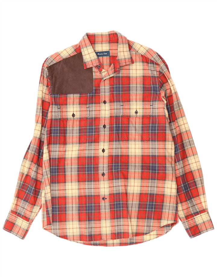 Camicia da uomo Massimo Dutti in cotone a quadri rossi grandi