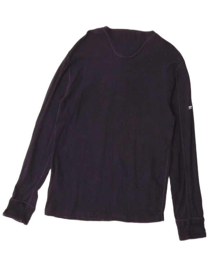 Top da uomo a manica lunga SUPERDRY 2XL cotone blu navy