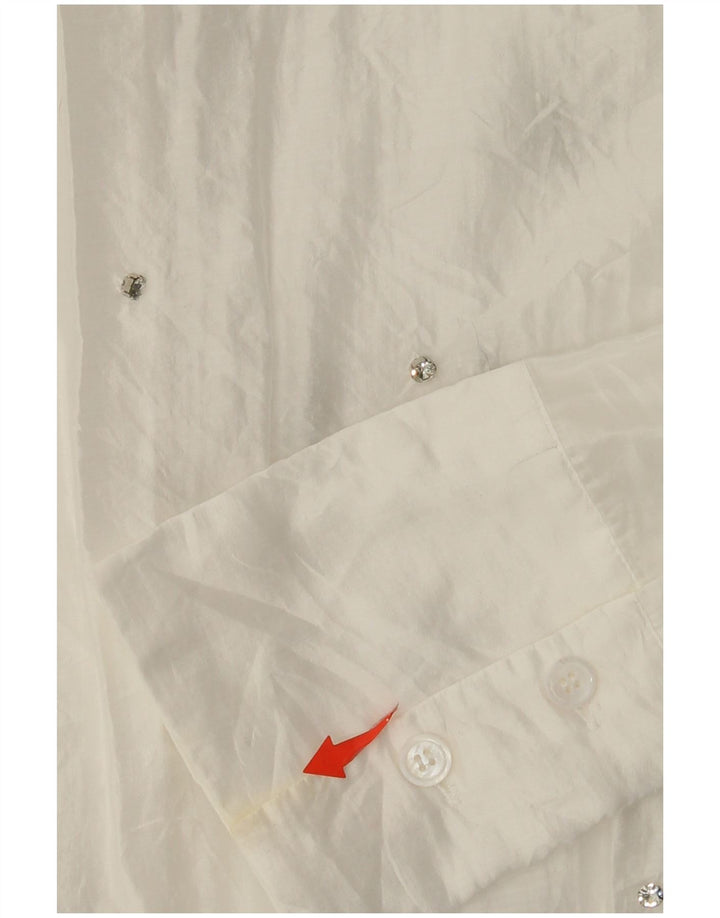 Camicetta Camicia Oversize da Donna ZARA UK 6 XS Bianca