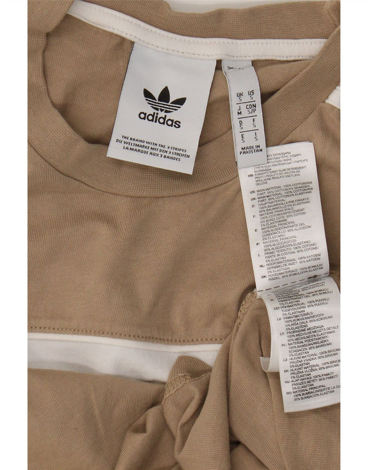 T-shirt Adidas da uomo Top Small Beige Colourblock in cotone