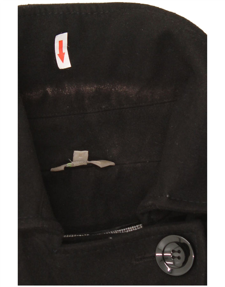 Cappotto doppiopetto da donna Marks & Spencer UK 14 grande poliestere nero