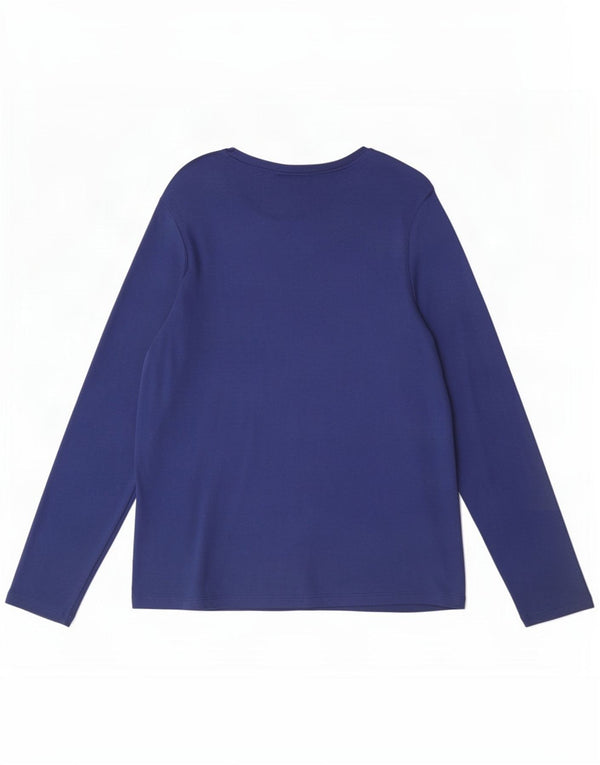 Marks & Spencer Top grafico da donna manica lunga UK 22 3XL Blu navy floreale