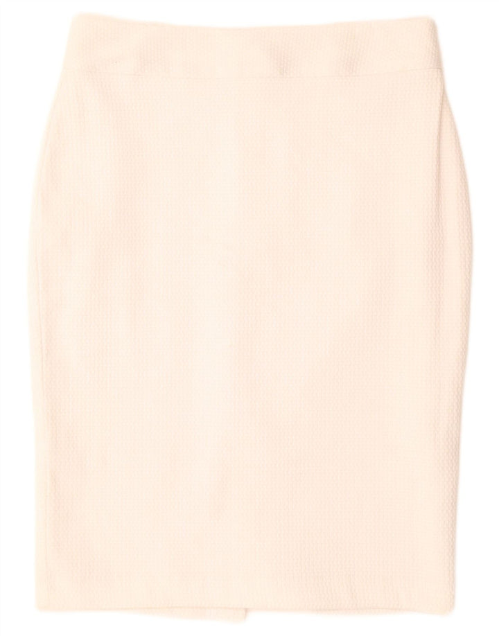 Gonna a tubino da donna Marks & Spencer UK 10 piccola W30 poliestere bianco