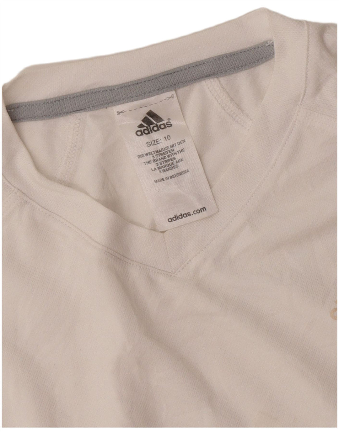 Canottiera Adidas da donna UK 10 piccola bianca in poliestere