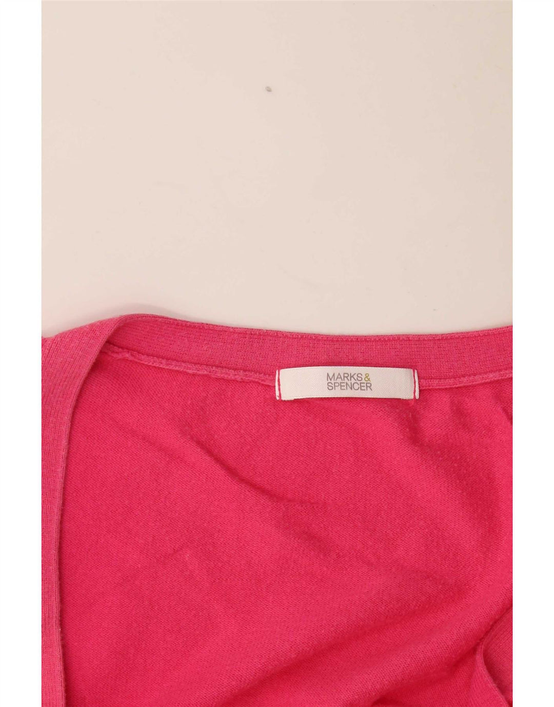 Maglione cardigan a maniche corte corto da donna Marks & Spencer UK 14 Rosa medio