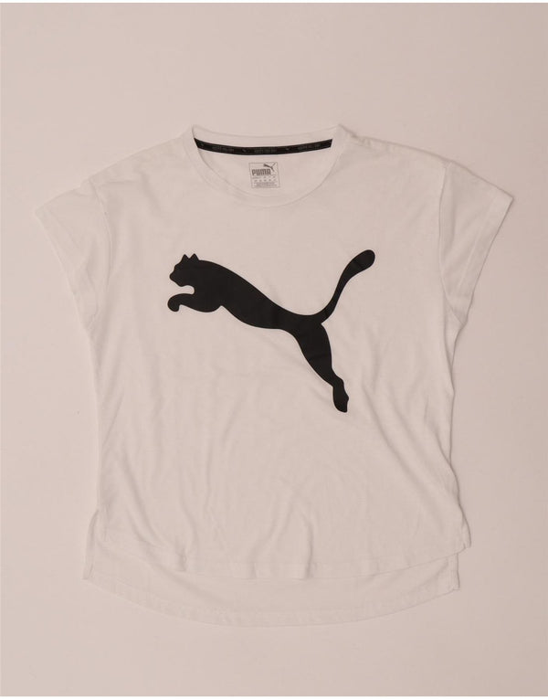 T-shirt grafica da donna vestibilità ampia Puma UK 10 piccola bianca