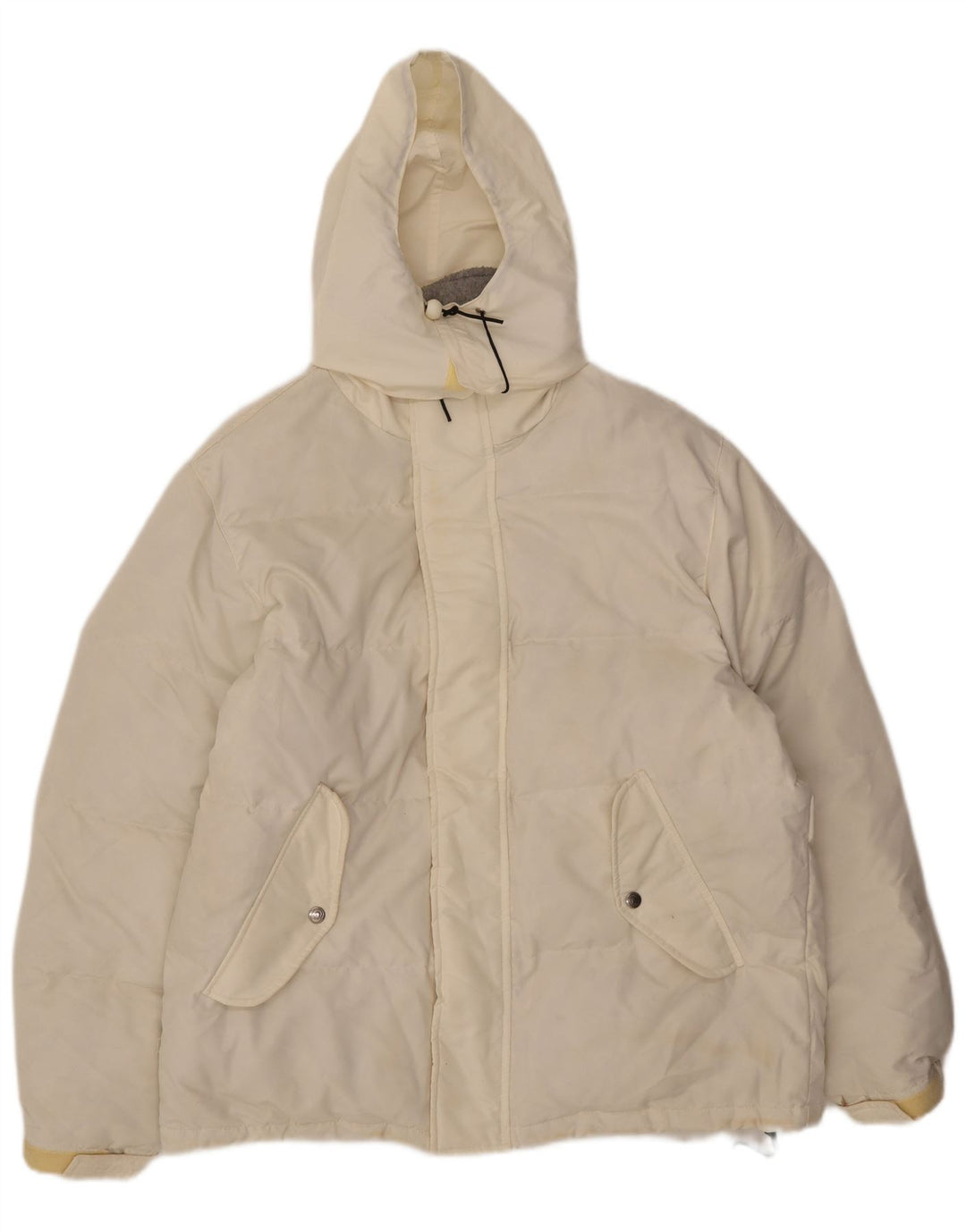 Giacca imbottita ampia con cappuccio da uomo Invicta UK 36 piccola poliestere bianco
