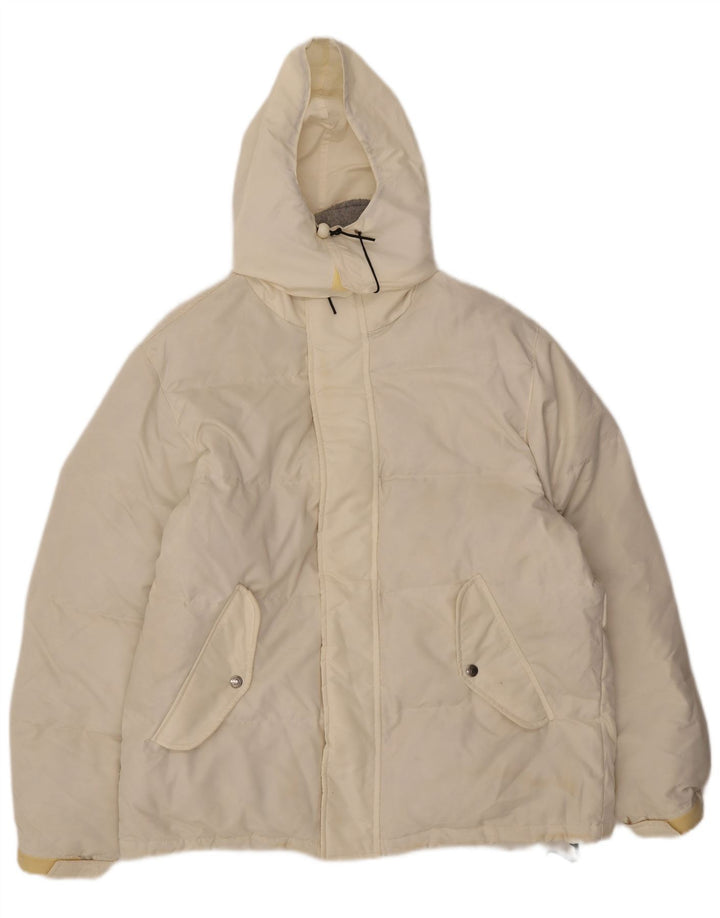 Giacca imbottita ampia con cappuccio da uomo Invicta UK 36 piccola poliestere bianco