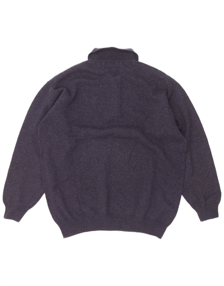 Maglione da uomo con collo alto Murphy & Nye 2XL in lana blu navy