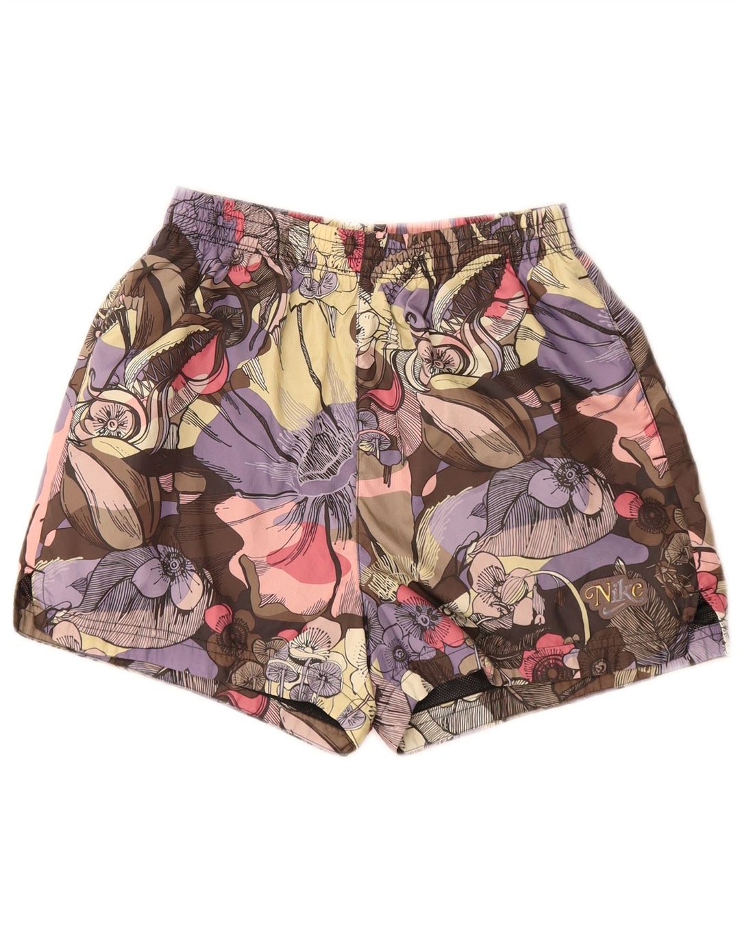 Pantaloncini sportivi da donna NIKE UK 4 XS Poliestere floreale multicolore