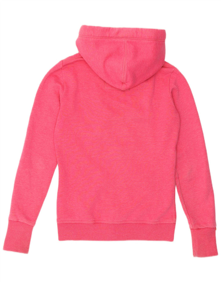 Maglione con cappuccio e zip da donna SUPERDRY UK 6 XS cotone rosa