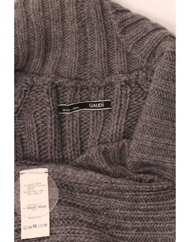 Maglione cardigan doppio petto da donna Gaudi UK 12 Acrilico grigio medio