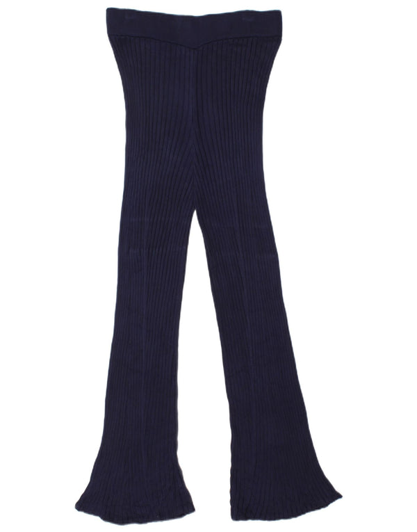 Pantaloni casual svasati a vita alta da donna Zara UK 12 medi W28 L24 blu navy