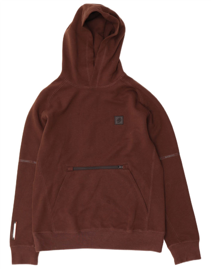Maglione con cappuccio da uomo Superdry piccolo in cotone marrone