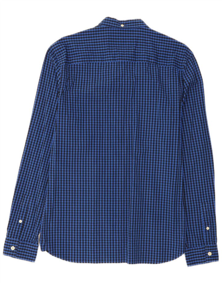 Camicia slim fit da uomo Lyle & Scott in cotone a quadretti blu medio