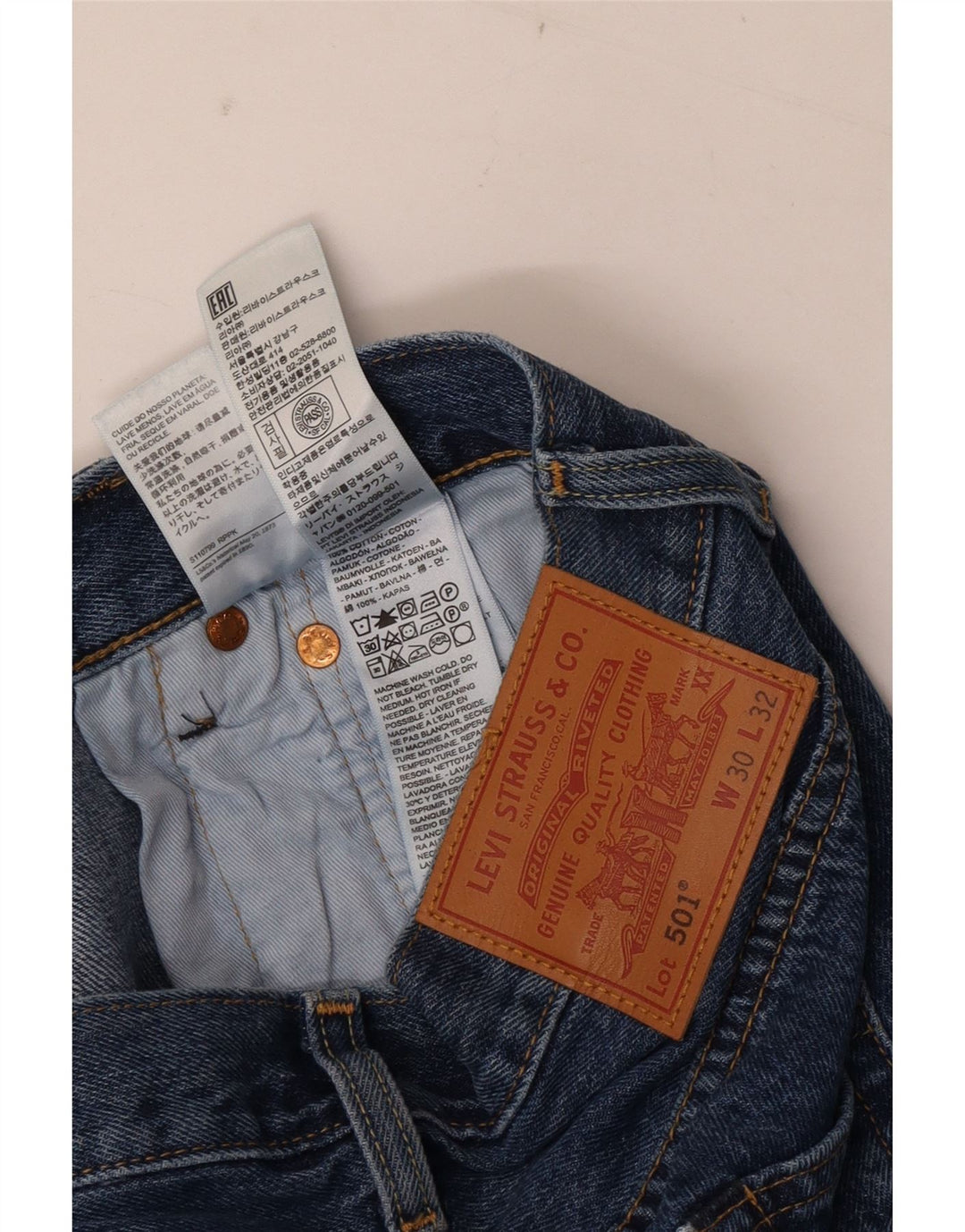 Levi's Uomo 501 Jeans dritti W30 L32 Cotone Blu
