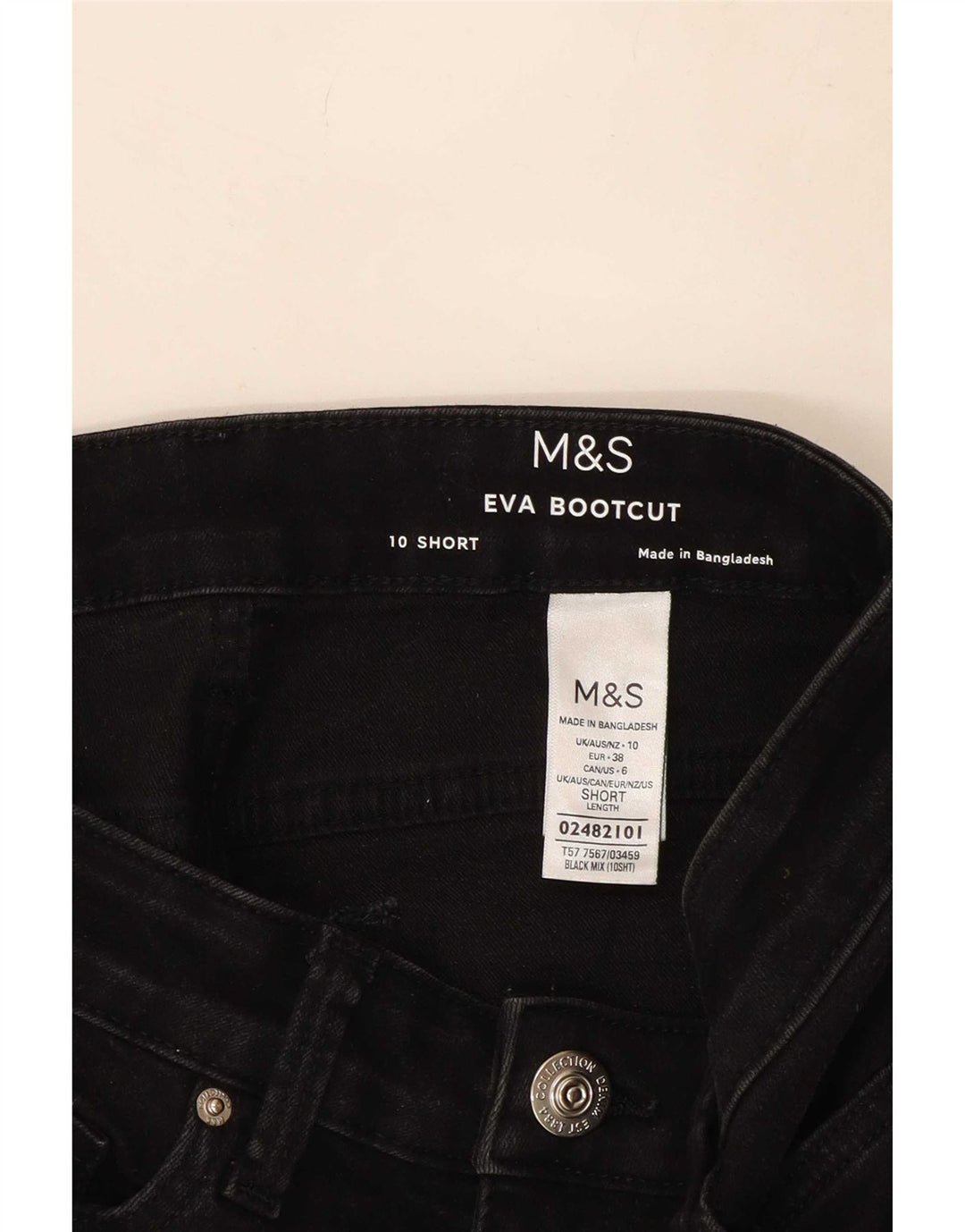 Jeans Marks & Spencer da donna Eva Bootcut UK 10 piccoli W27 L27 neri